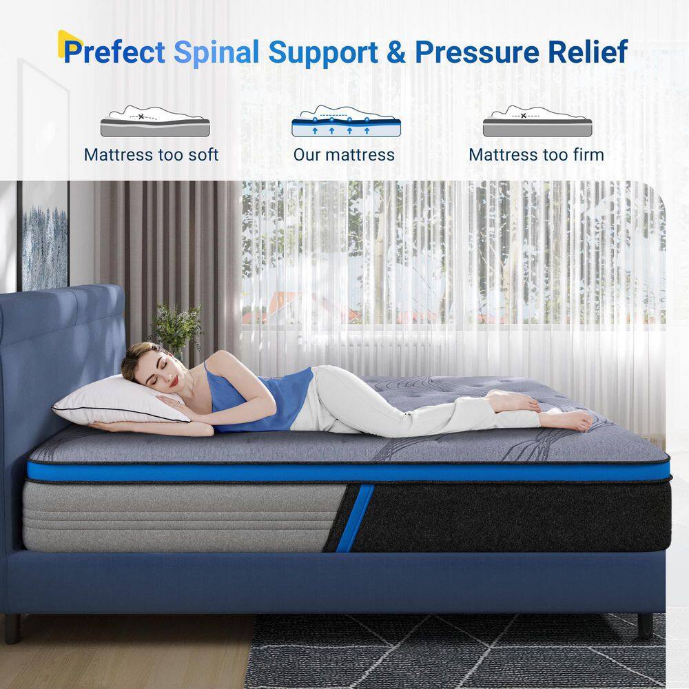 Avenco 10 in. Medium Firm Original Hybrid Individually Wrapped Coils Spring Pillow Top Full Size Mattress