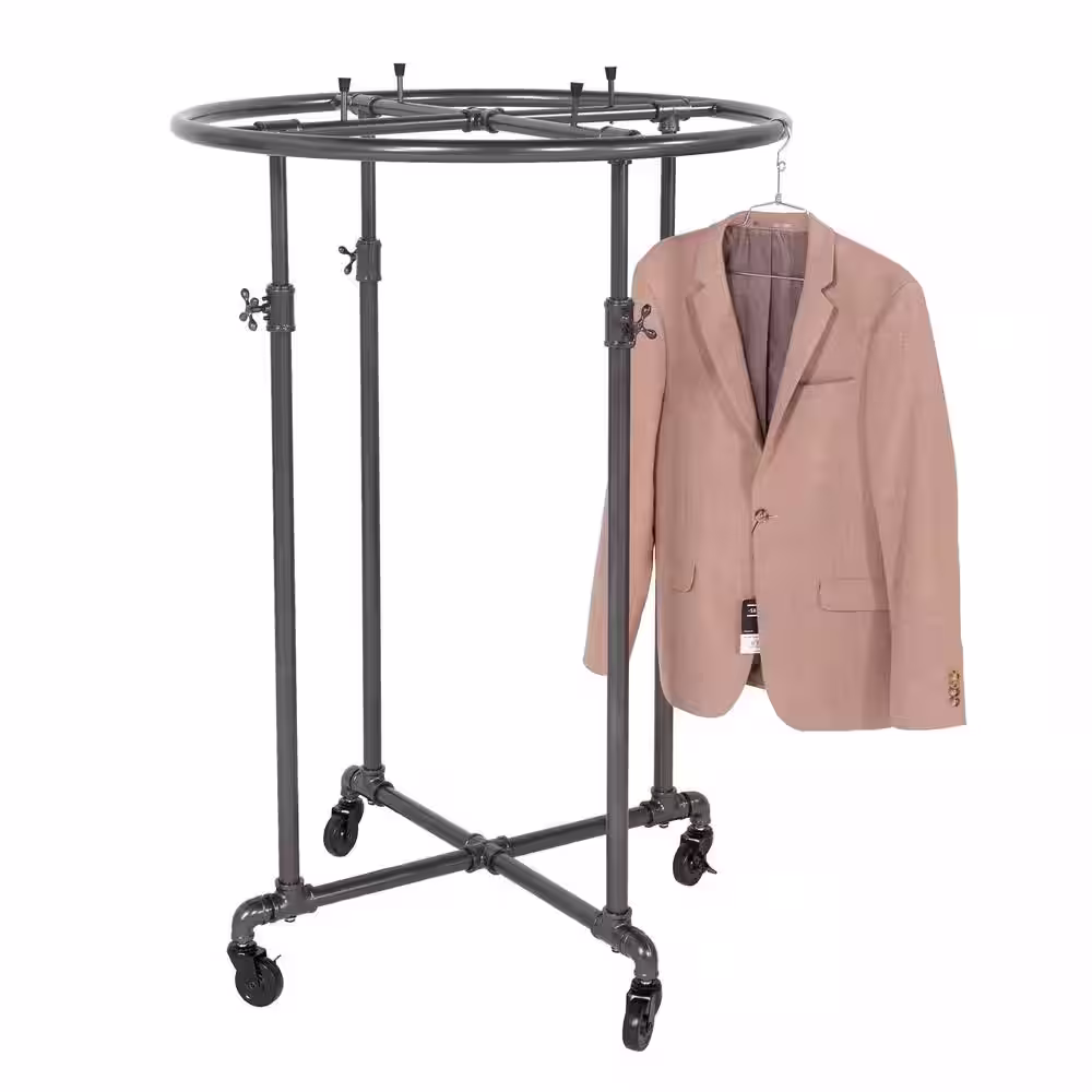 Econoco Gray Metal Clothes Rack 36 in. W x 67 in. H