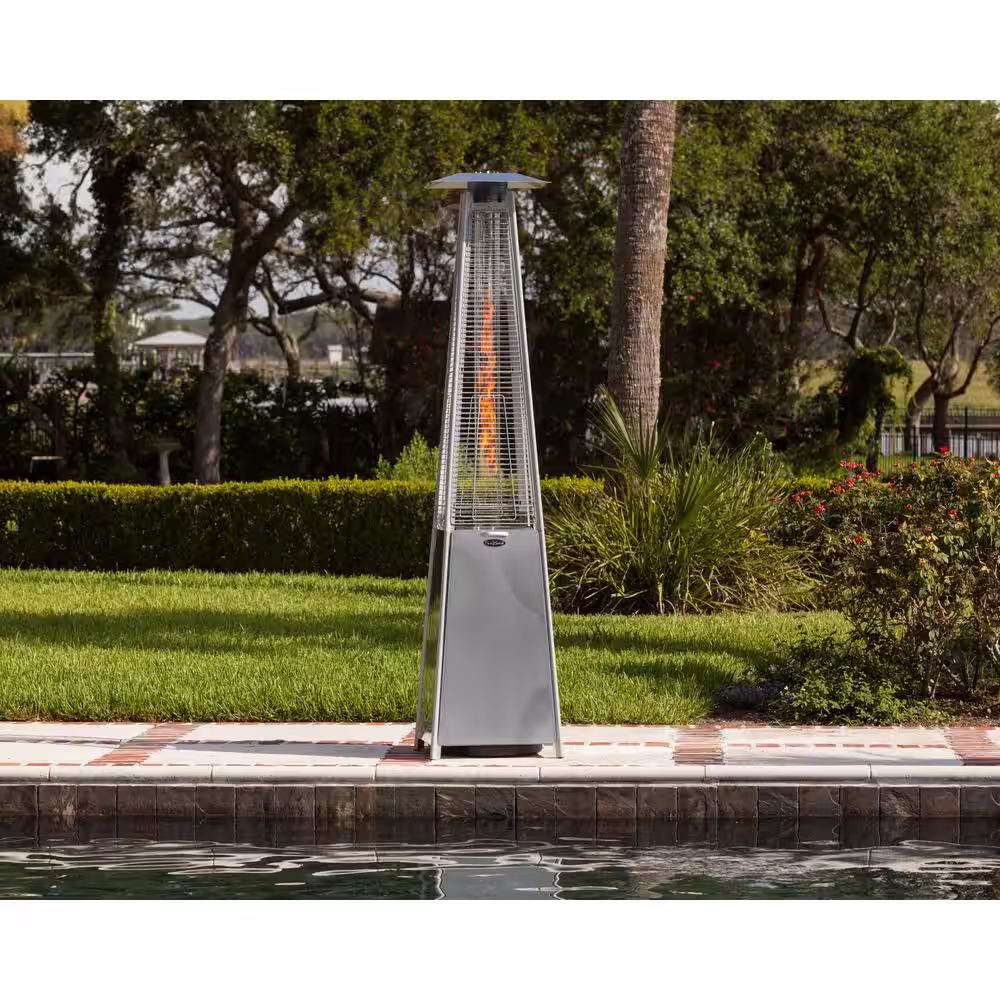 Fire Sense 40,000 BTU Stainless Steel Pyramid Propane Gas Patio Heater