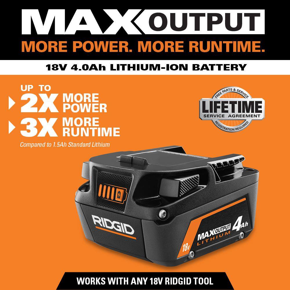 RIDGID 18V Lithium-Ion MAX Output 4.0 Ah Battery (3-Pack)