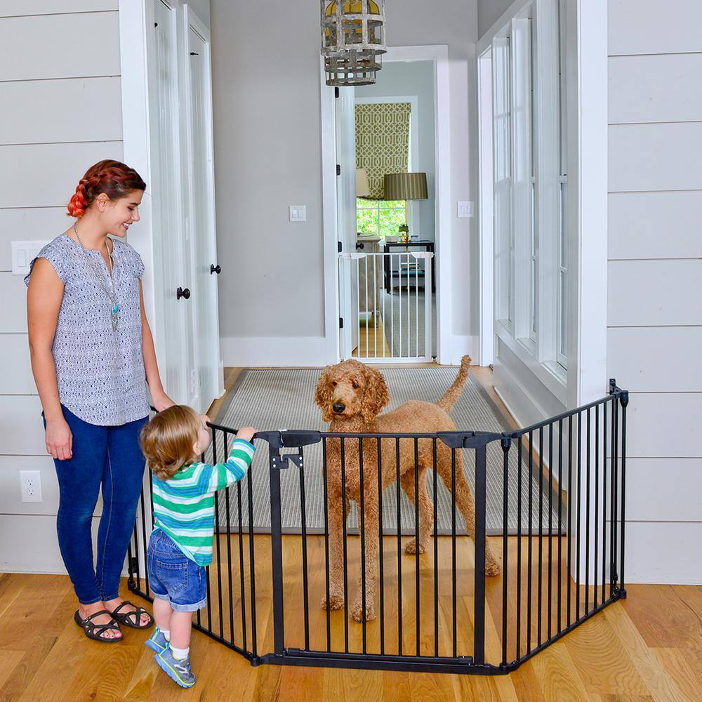 Cardinal Gates XpandaGate 29.5 in. H x 100 in. W x 2 in. D Expandable Pet Gate in Black