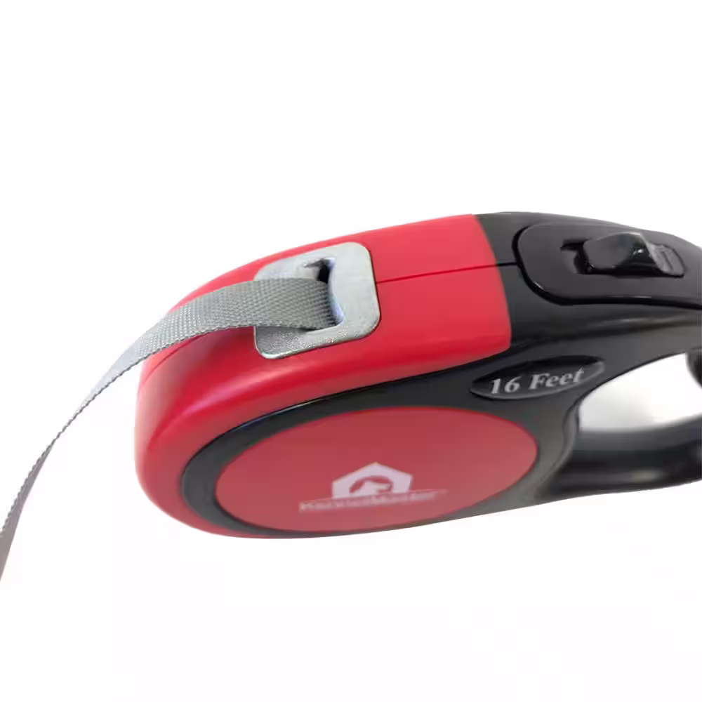 KennelMaster Small 16 ft. Red Retractable Dog Leash