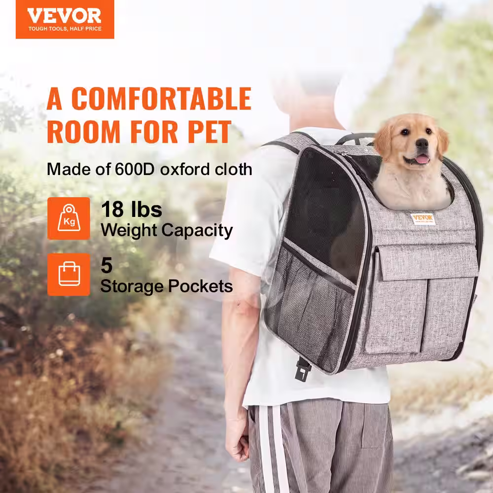 VEVOR Cat Carrier with Wheels, Rolling Pet Carrier with Telescopic Handle and Shoulder Strap Dog Carrier