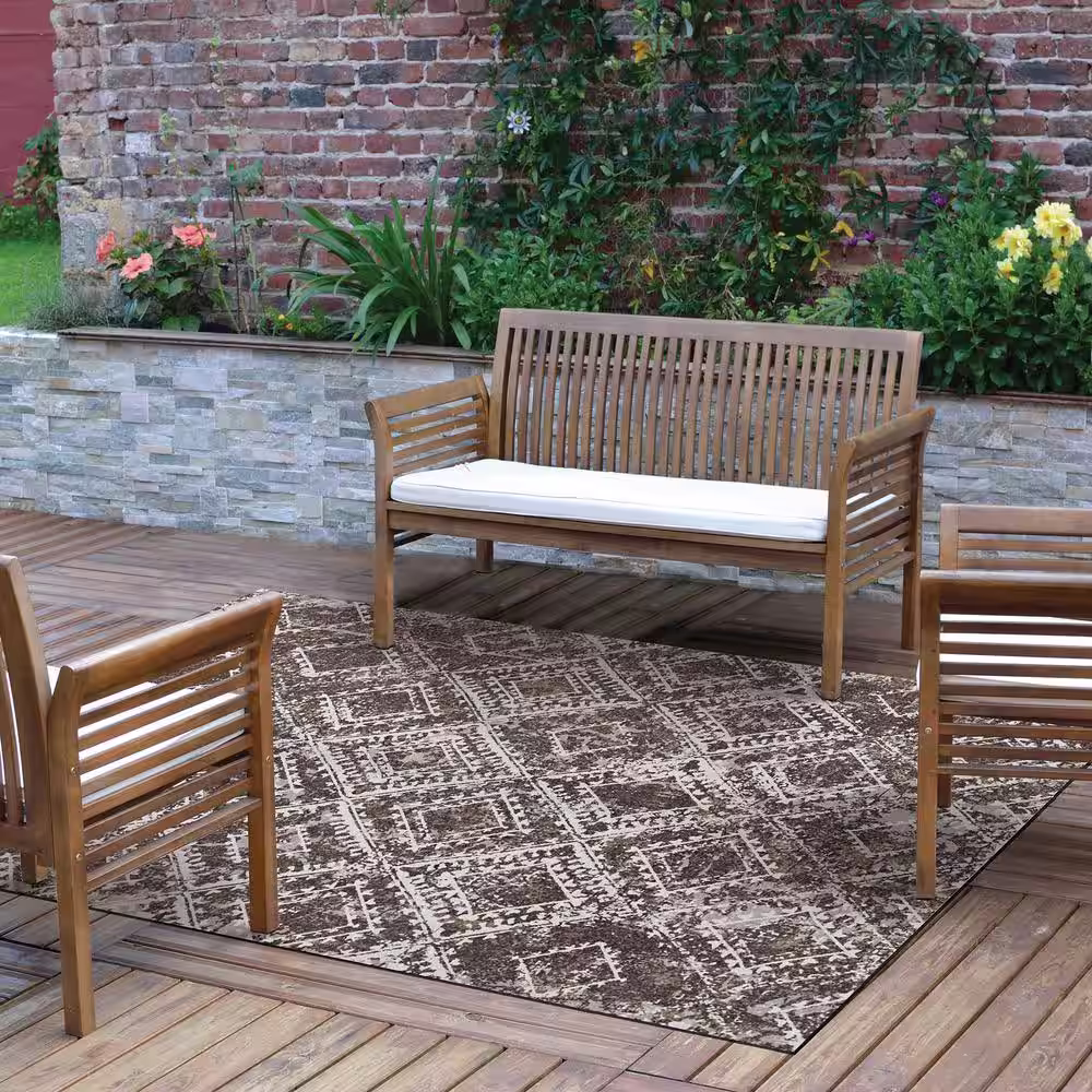 FOSS FLOORS Vintage Taupe/White 6x8 Area Rug - TPR