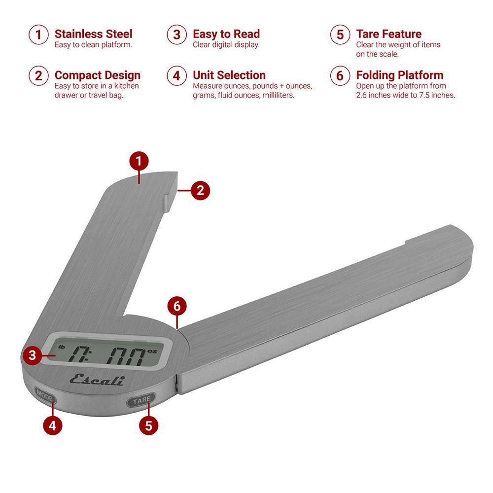 Escali Savu Space Saving Digital Food Scale