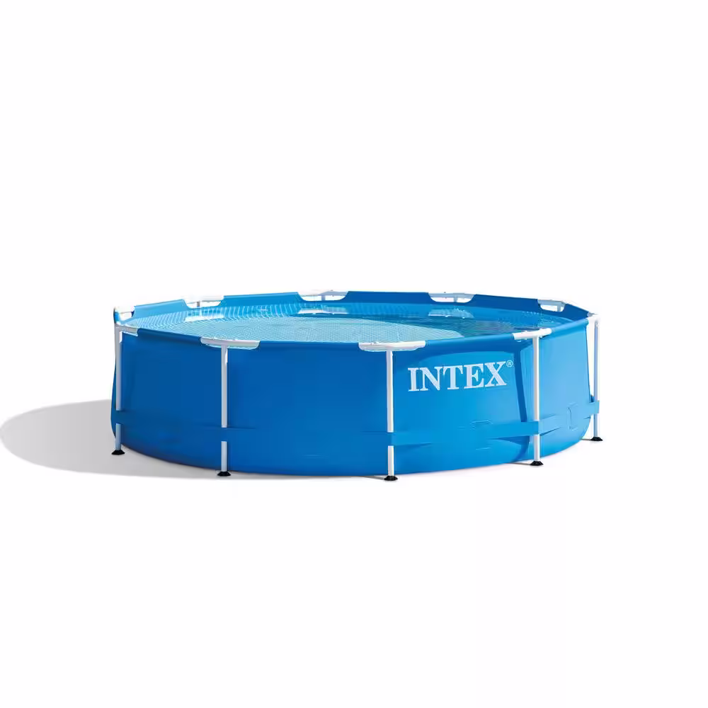 Intex 10 ft. x 30 in. Metal Frame Above Ground Swimming Pool Set with Filter Pump