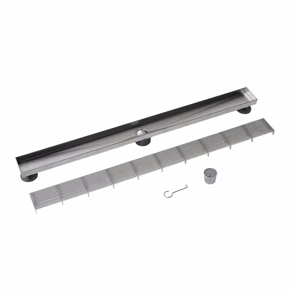 Oatey Designline 36 in. Stainless Steel Linear Shower Drain with Wedge Wire Pattern Drain Cover