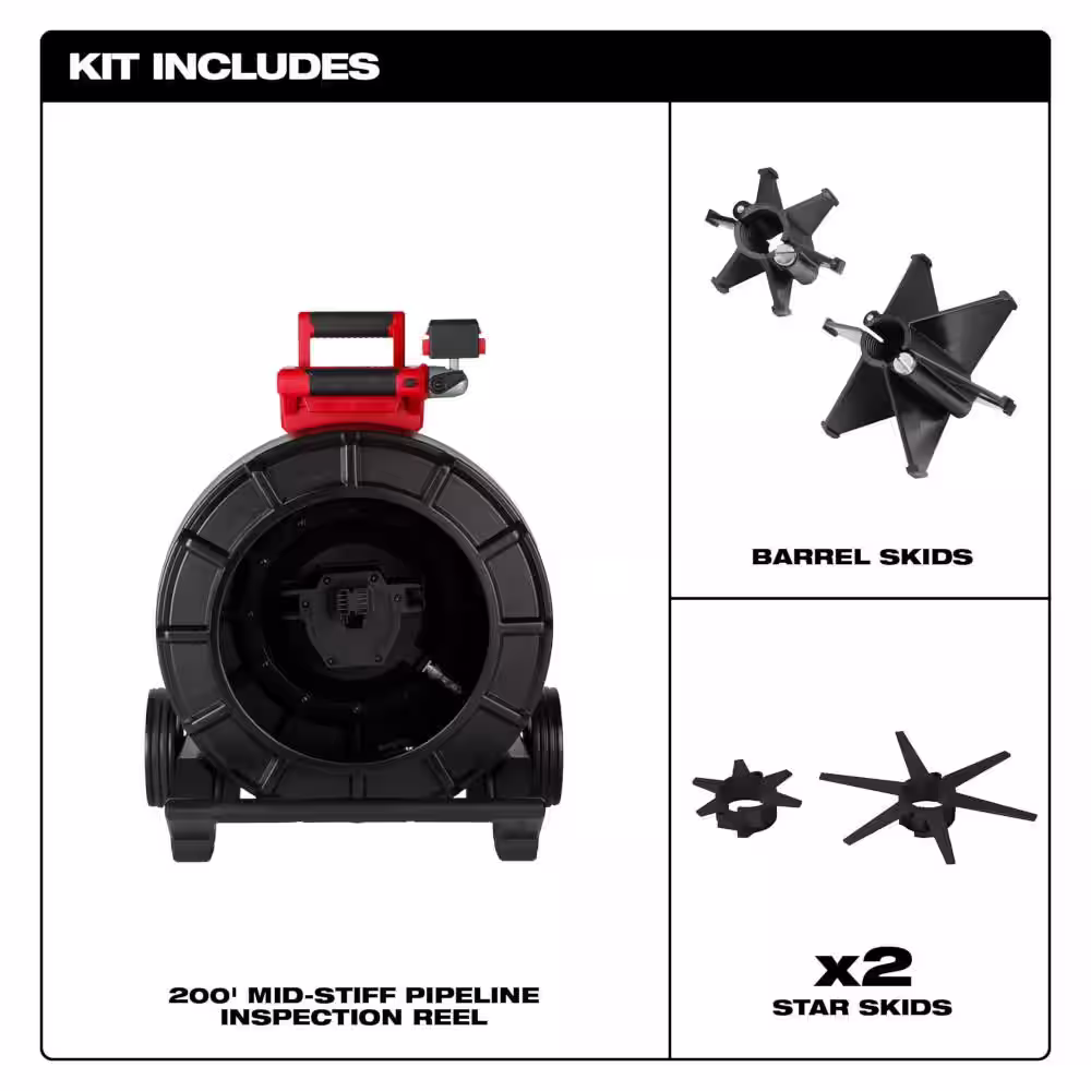 Milwaukee M18 18-Volt Lithium-Ion Cordless 200 ft. Mid- Stiff Pipeline Inspection System Image Reel (Tool-Only)