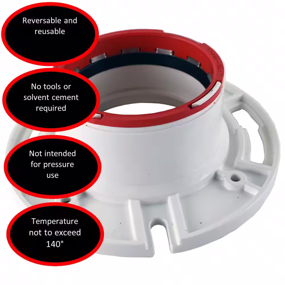 Charlotte Pipe 4 in. x 3 in. Connectite Closet Flange with Stop