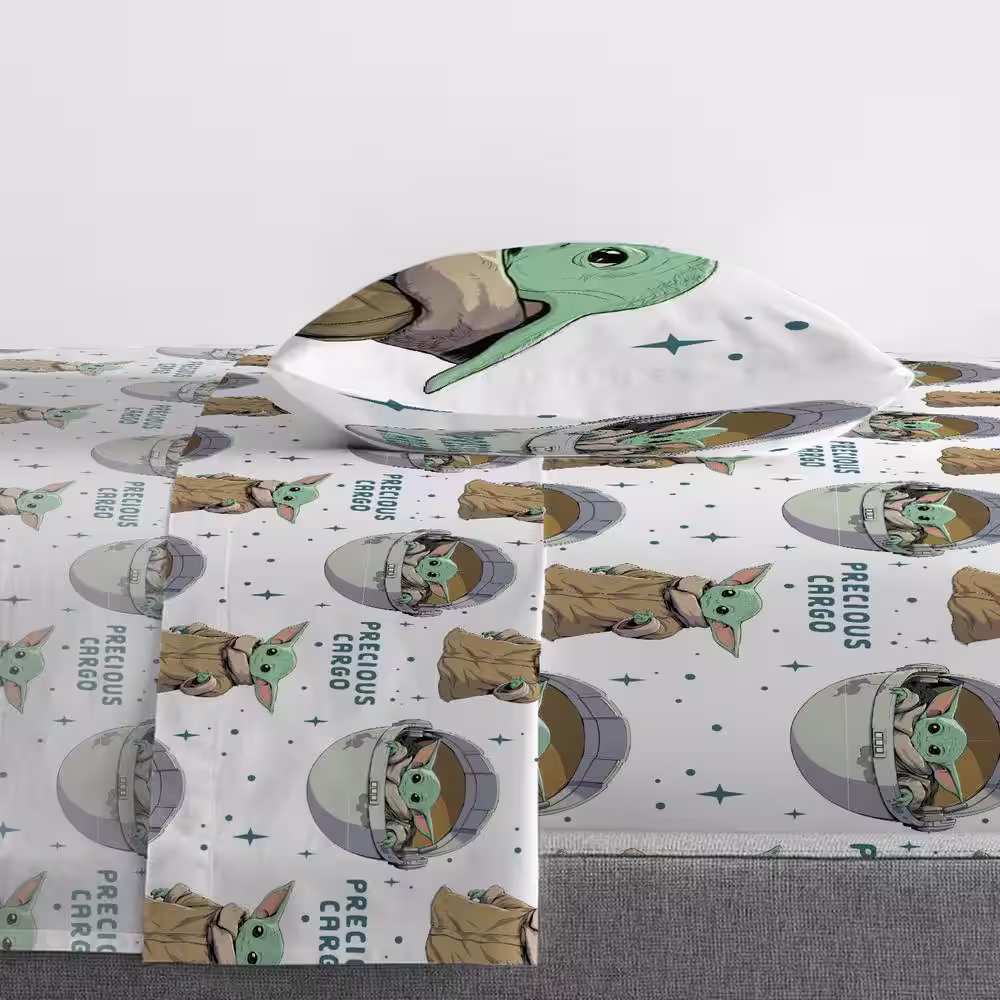 None Multi Curious Child White Twin Sheet Set