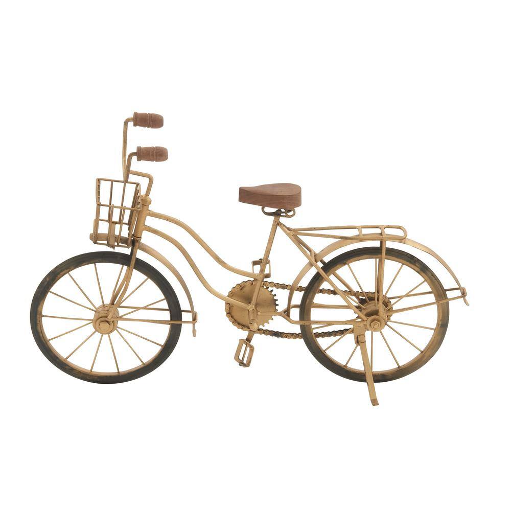Litton Lane Brown Metal Bike Sculpture
