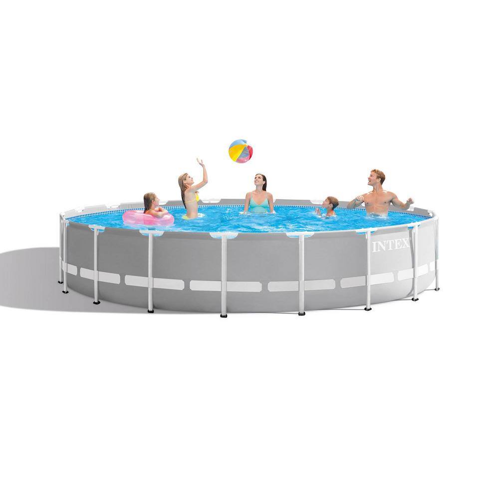 Intex 18 ft. x 48 in. Prism Frame Above Ground Swimming Pool Set with Pump