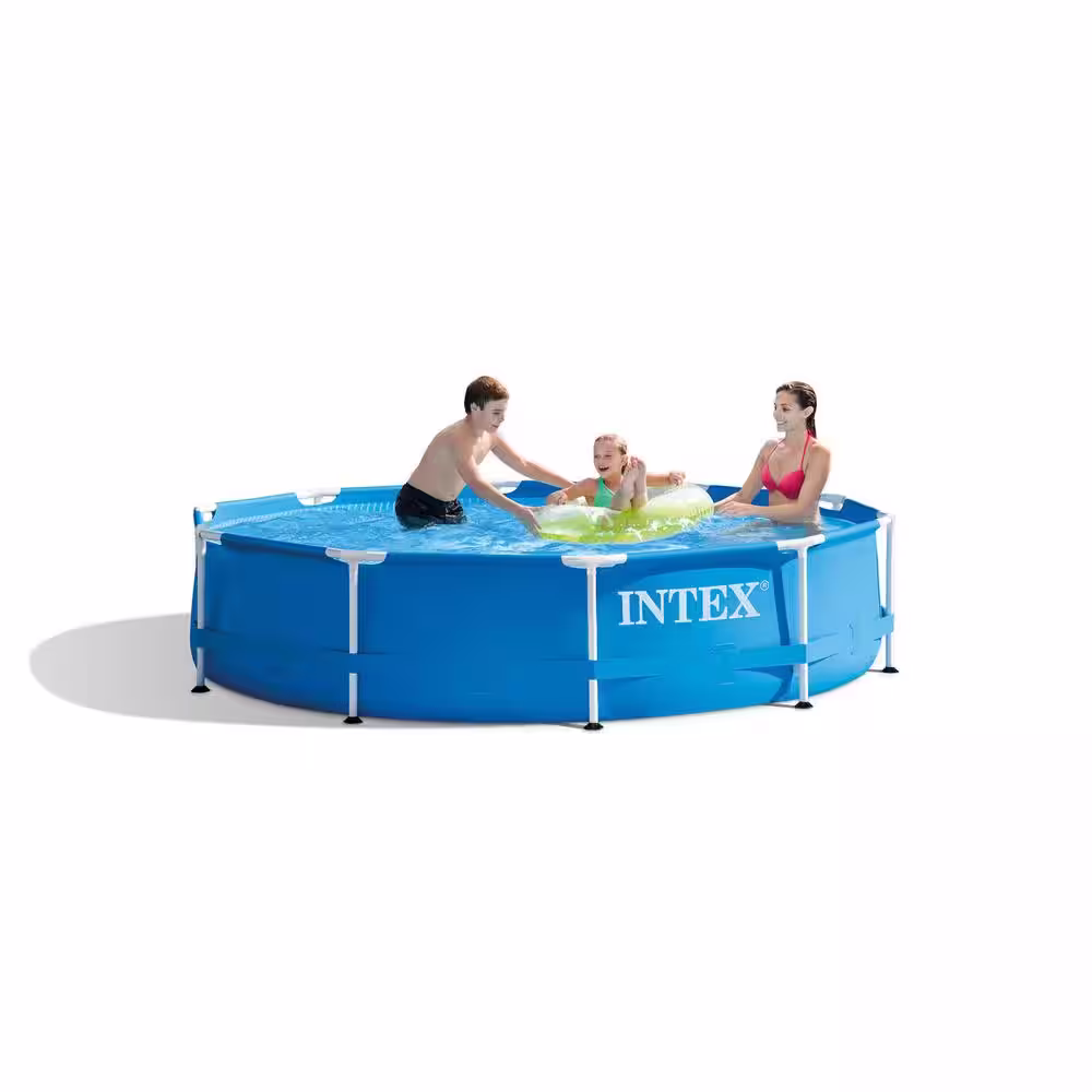 Intex 10 ft. x 2.5 ft. Round Metal Frame Backyard Above Ground Swimming Pool (Frame Only)
