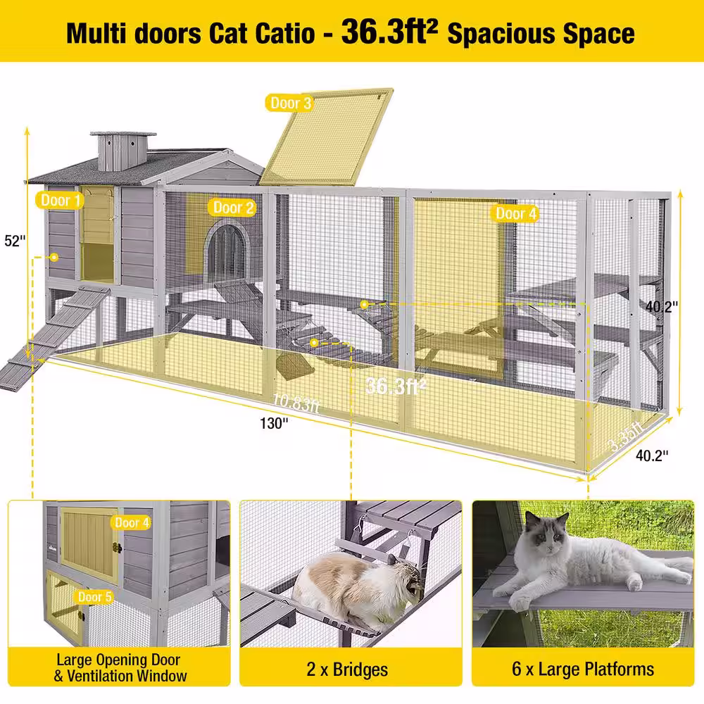 None Large Cat Enclosure, Vertical Climbing Enclosure